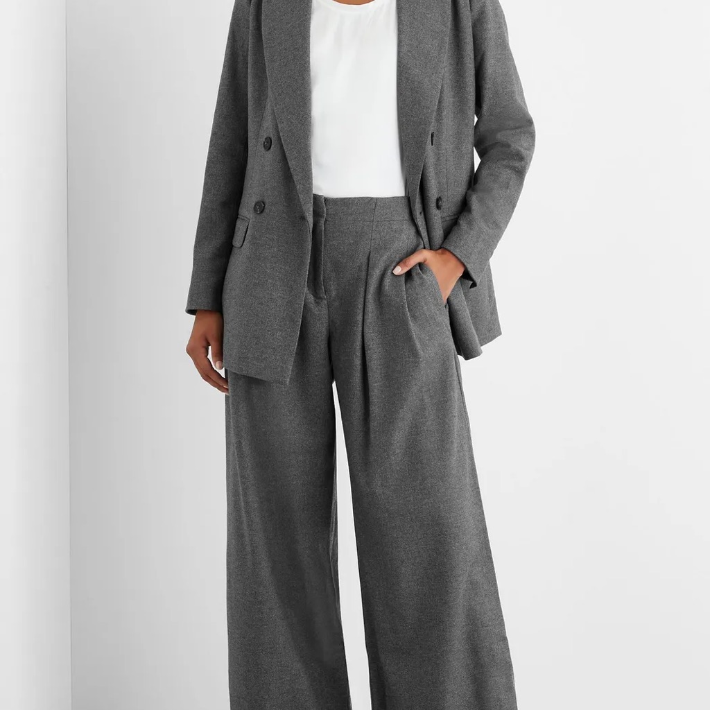 Fayette Double-Breasted Mlange Flannel Blazer And Pants Set